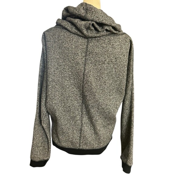 BCBG MaxAzria Womens L Gray  Hooded Sweatshirt Funnel Neck Sweater Rhinestone - Picture 4 of 9